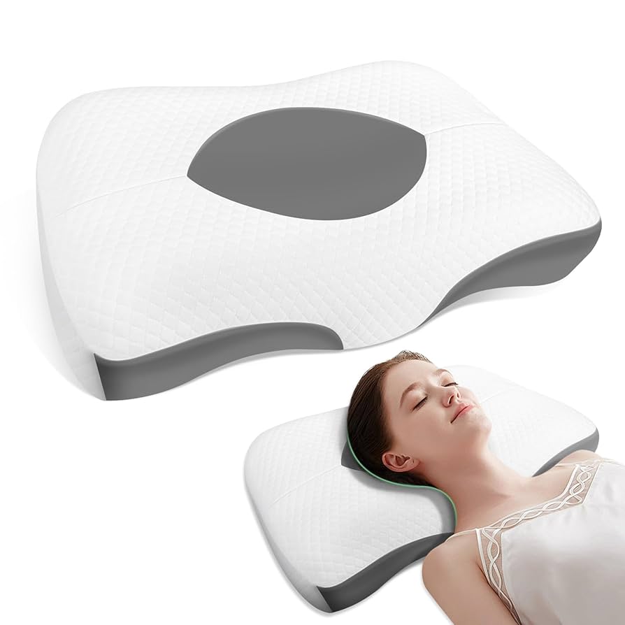 グレー 人間工学デザイン枕 Amazon｜CHxxy 頸部ネックピロー 痛みを和らげる 睡眠用 輪郭